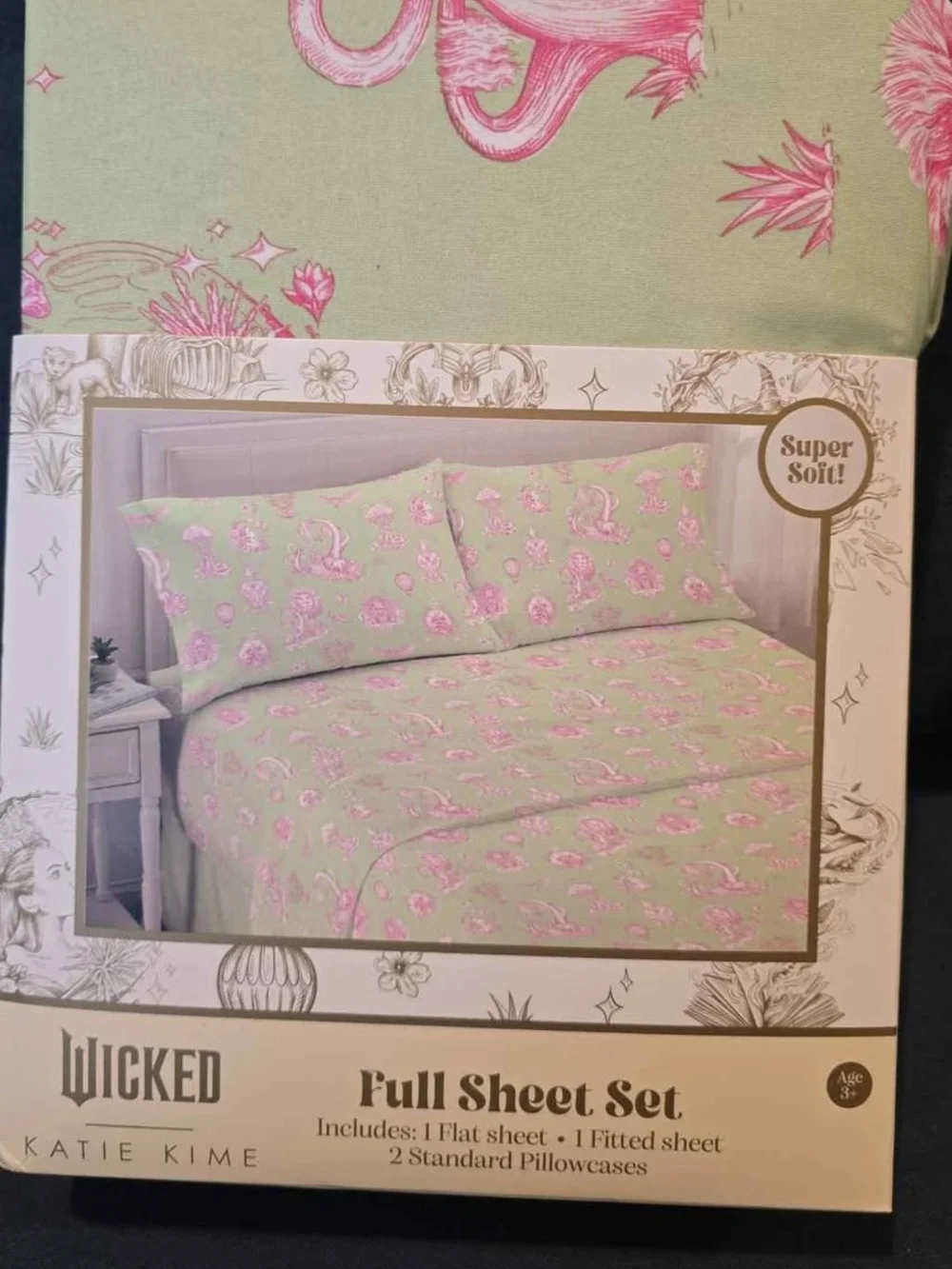 Katie K Mint and Pink Floral Full Sheet Set